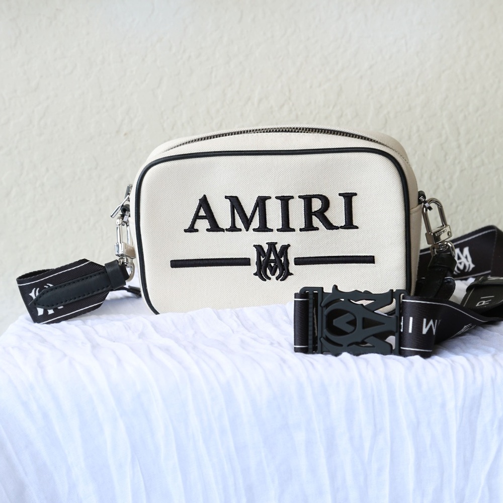 Authentic AMIRI Embrodery Black and Cream Crossbody messenger bag
